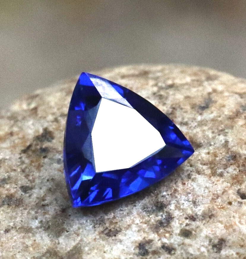 8-9 Ct Loose Gemstones Natural Blue Sapphire Trillion Shape CERTIFIED Best