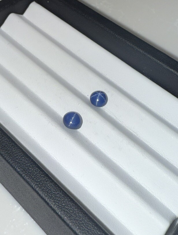 Pair Of 3.29Ct. Cornflower Blue Star Sapphire Thailand Origin 6 X 6