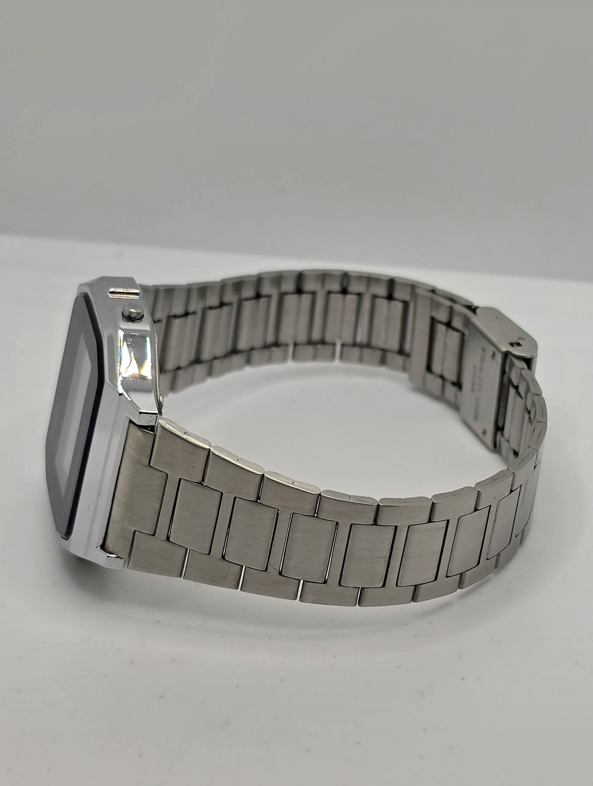 Casio A158W Digital Quartz Alarm Chronograph Silver SS Bracelet 35.4mm