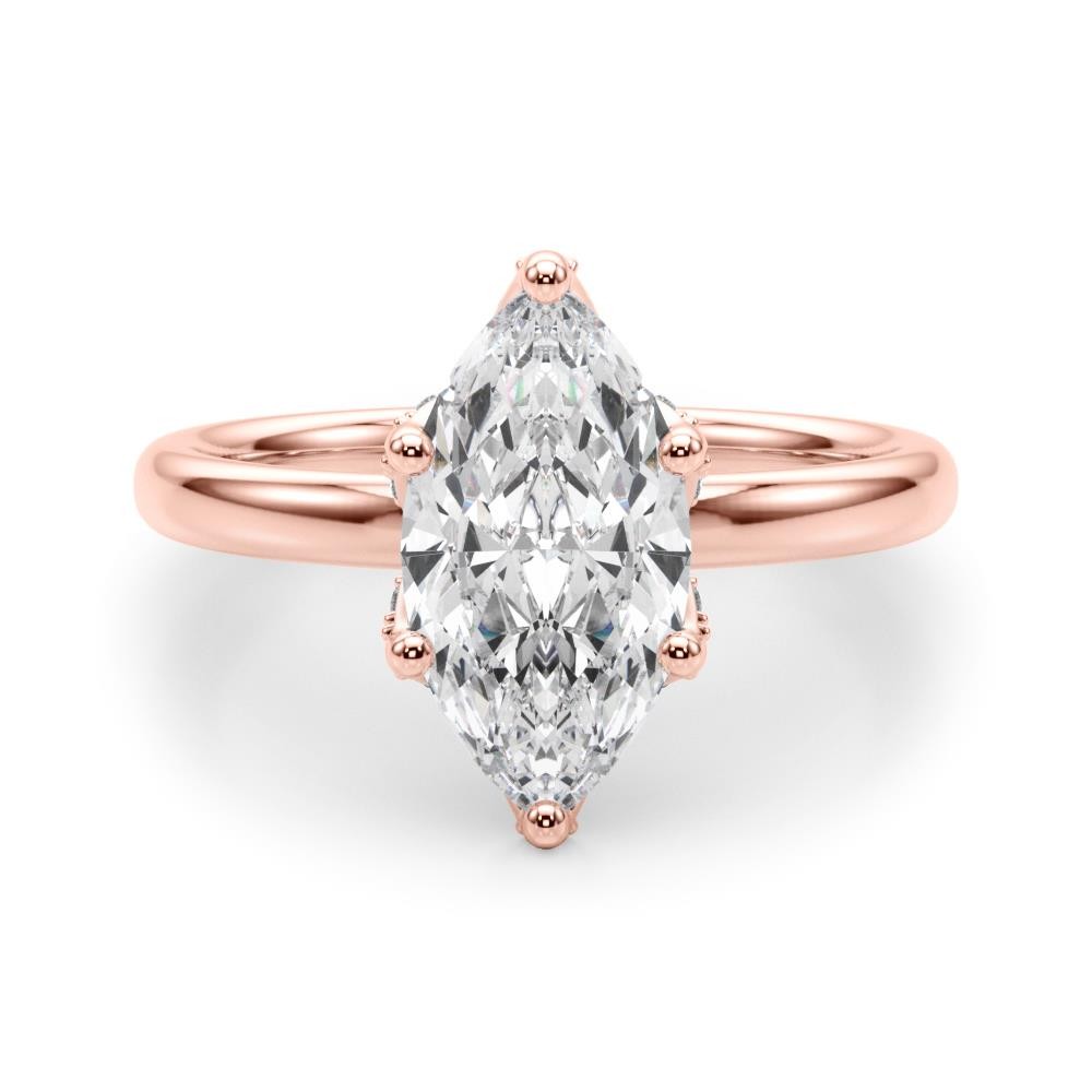 VS F 0.65-0.95 Carat Lab Grown Diamond Floral Marquise Engagement Ring 14K Gold