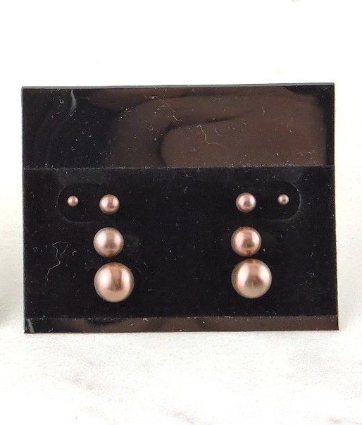 Stainless Steel Bronze IP Plated Ball Stud Earrings 2 mm – 8 mm – Free Gift Pack
