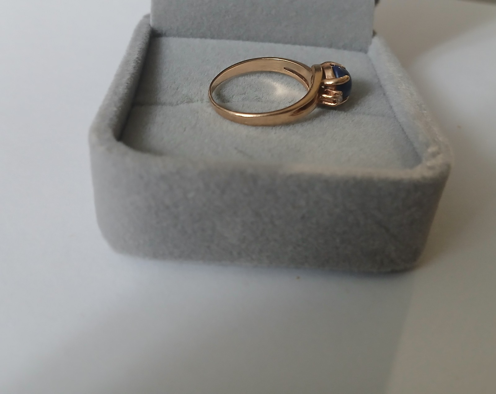 10K Blue Star Sapphire Diamond Ring Size 6.5 #4258