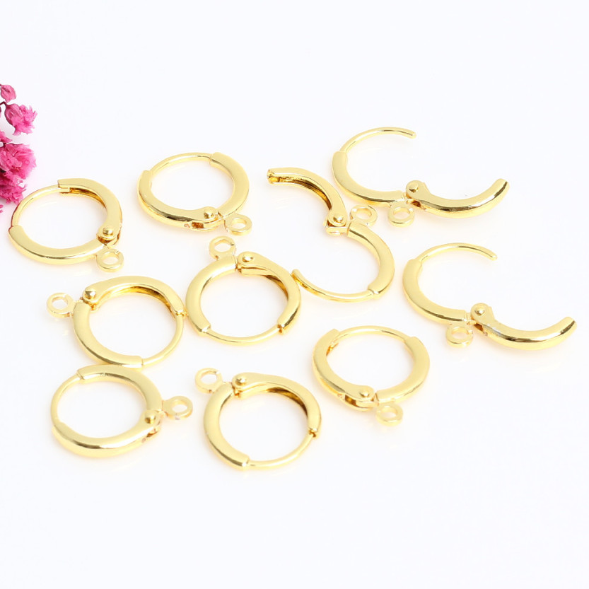 5 Pairs 18K Gold Filled Round Leverback Earwire Earring Hook Findings S11