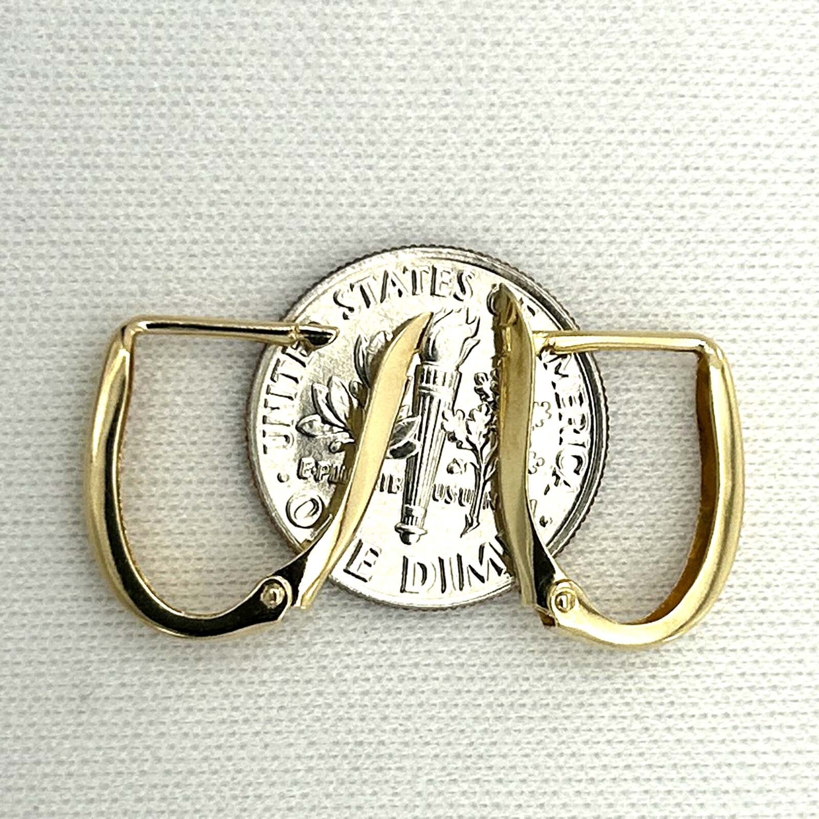 Pair of 14k Solid Yellow Gold Euro Back Finding for Earrings Good for Dangle DIY