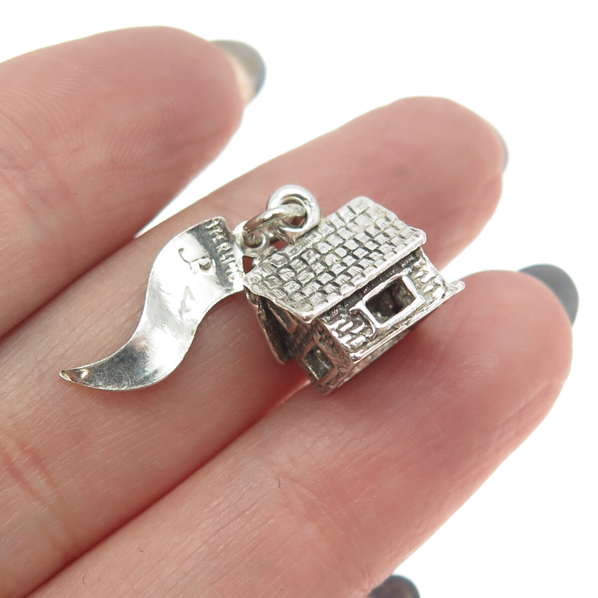 PACIFIC JEWELRY 925 Sterling Silver Vintage “Big Bar Lake” Old House 3D Pendant