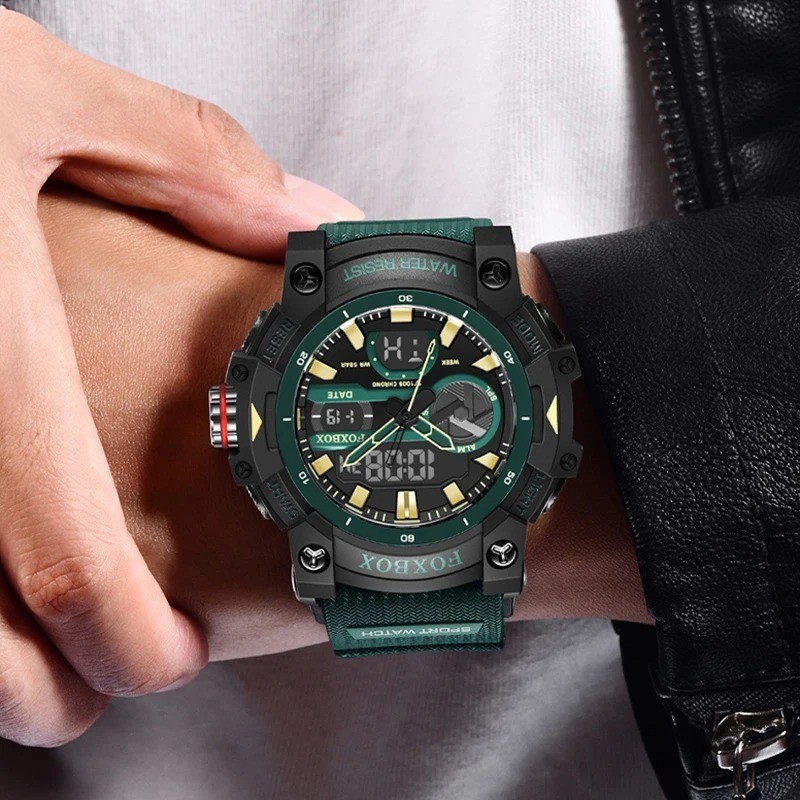 Men’s Watch Big Dial Quartz Digital Analog Luminous Waterproof Sports Wristwatch