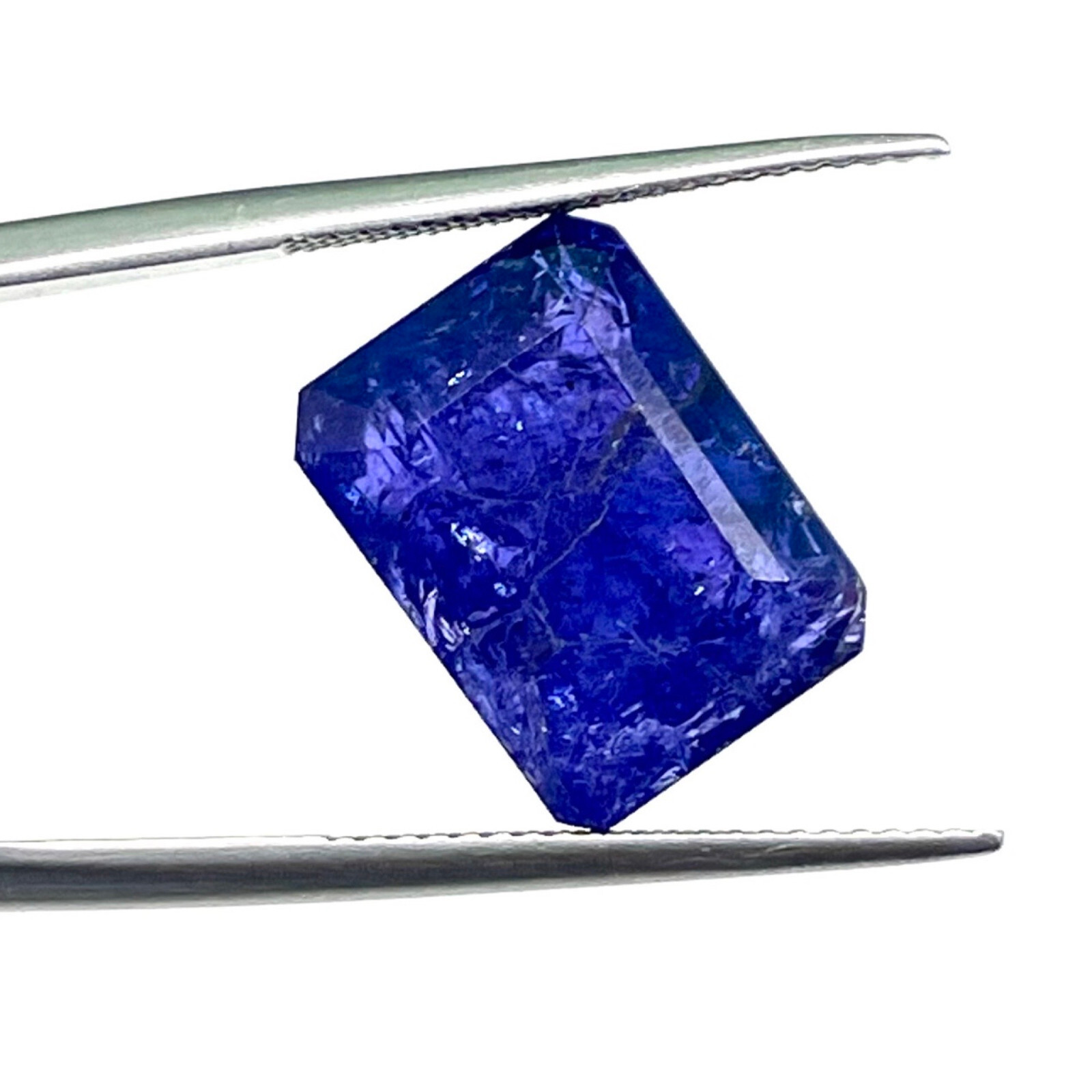 Certified 13.90 Cts Natural Tanzanite Emerald Cut Vibrant Blue A+ Loose Gemstone