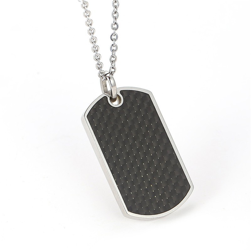 Stainless steel carbon fiber dog tag