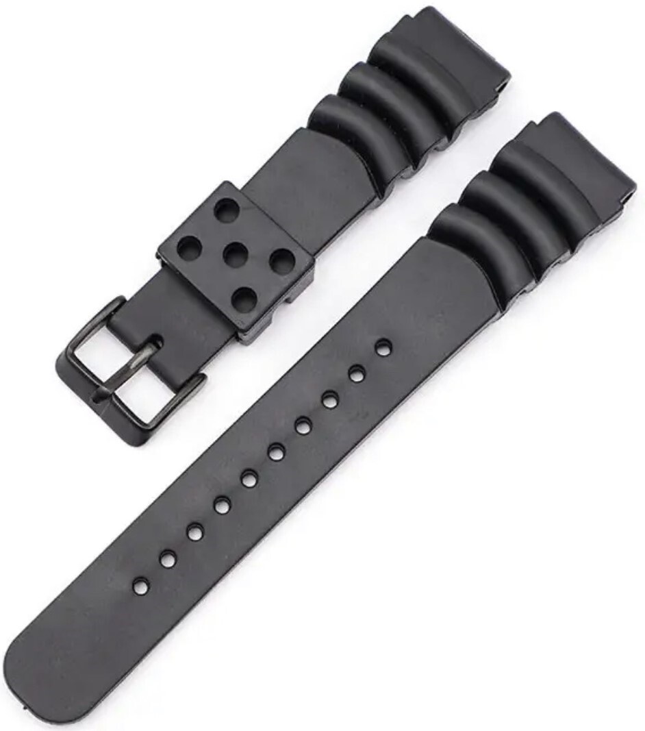 CITIZEN SEIKO COMPATBILE BLACK BUCKLE RUBBER DIVER SPORT WATCH STRAP BAND
