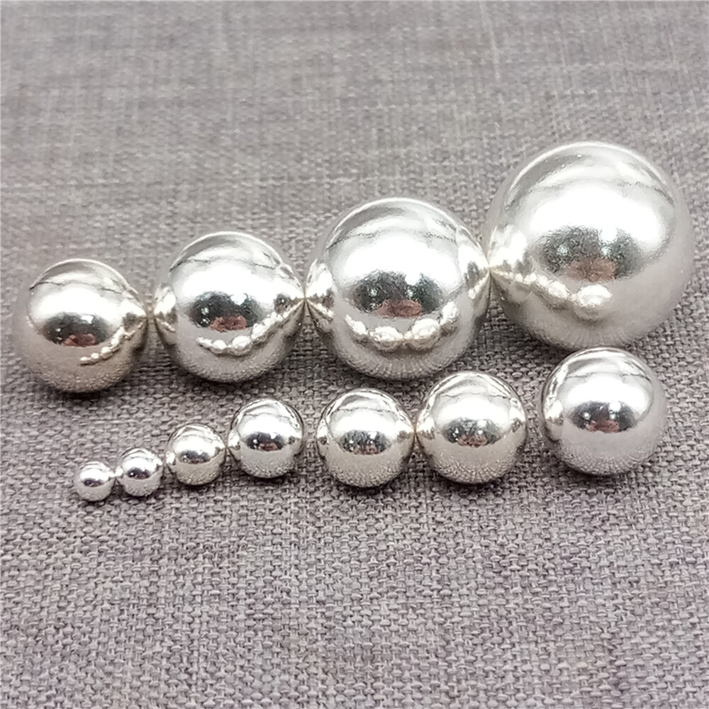 Sterling Silver Seamless Hollow or Solid No Hole Round Ball Beads 2mm to 12mm