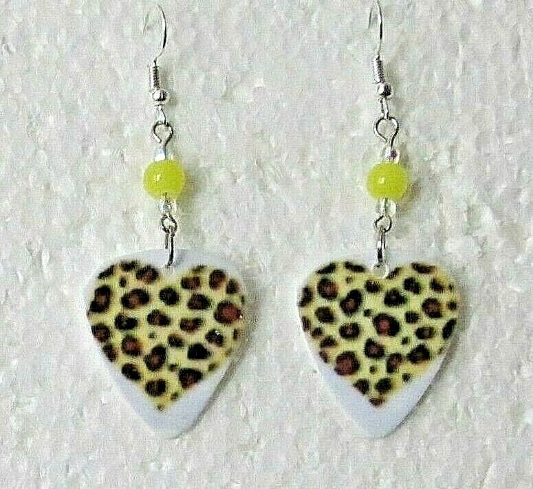Safari Animal Pattern Dangle 2″ Wire Earrings Zebra – Tiger – Leopard – Giraffe