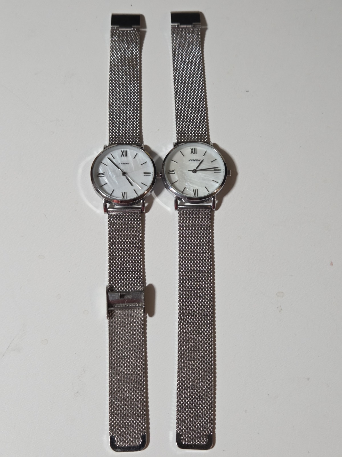 Sinobi Watch Lot Of 2 Stainless Steel Quartz Mesh Bands See Pics C135B
