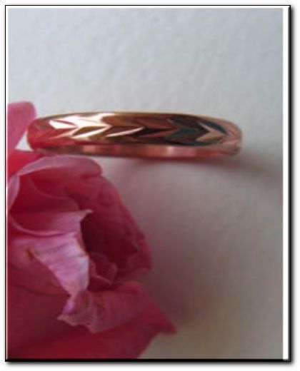 Solid Copper Band Ring CR029 – 1/8 of an inch wide. Available in sizes 3,4 & 7.