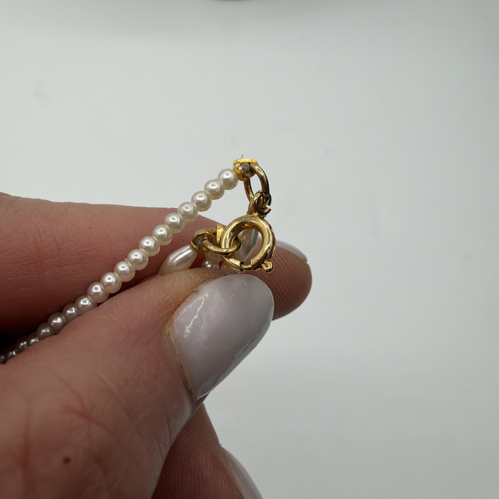 Vintage Pearl Necklace Gold Shell Pendants Ocean Motif Statement Jewelry