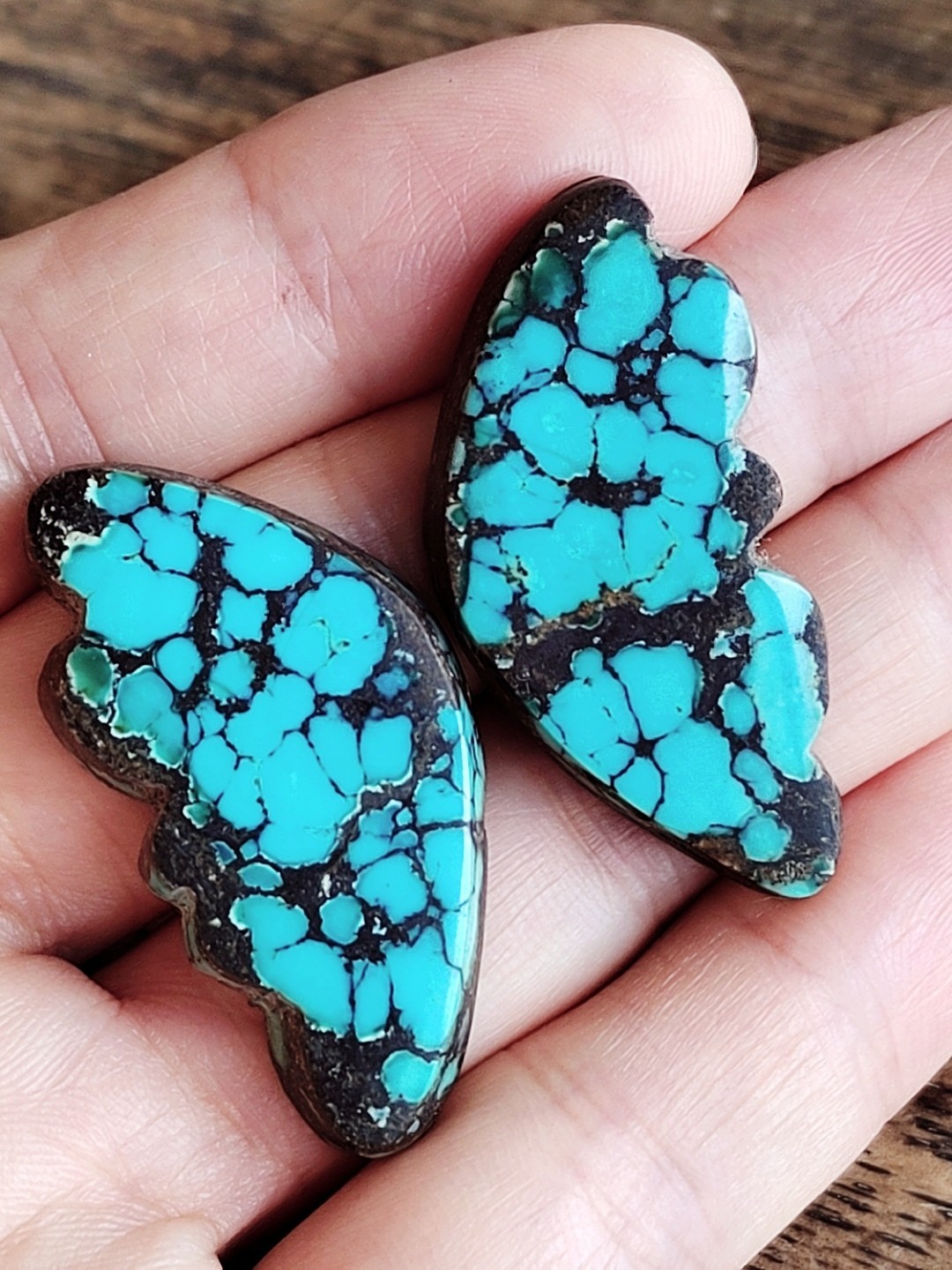 natural Qinggu turquoise cabochon for bolo tie ring cuff handmade jewelry making