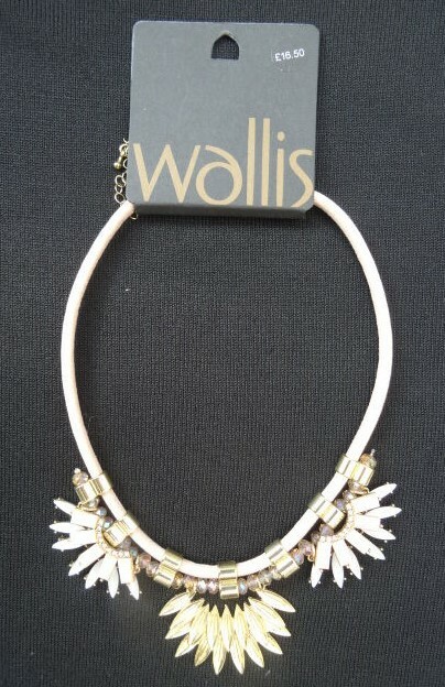 New Wallis pendant necklace – Pink / Cream / Gold / Crystal. Approx length 40cm.