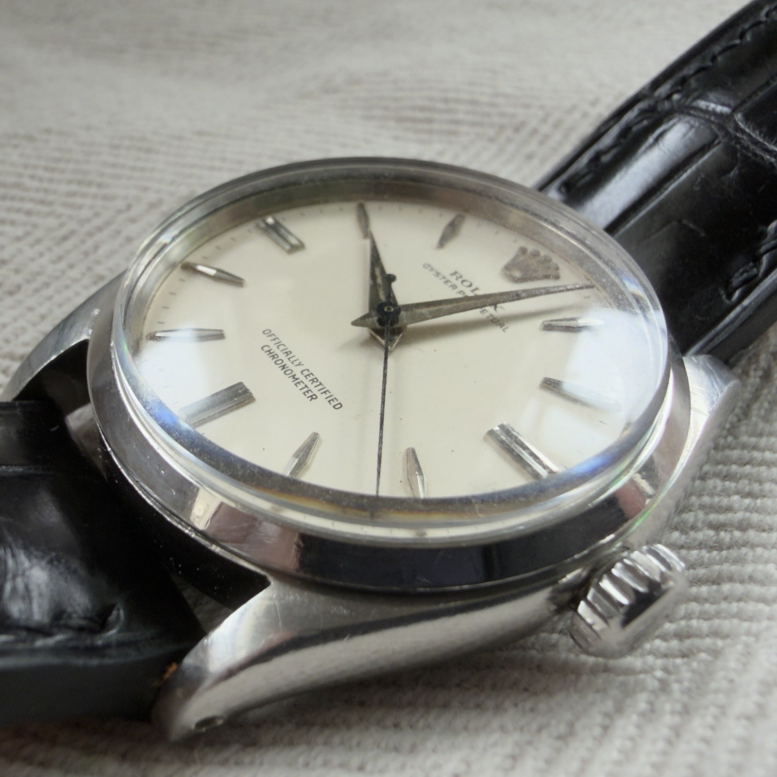 Rolex Oyster Perpetual Ref 6564 Automatic Chronometer 34mm Steel White Dial