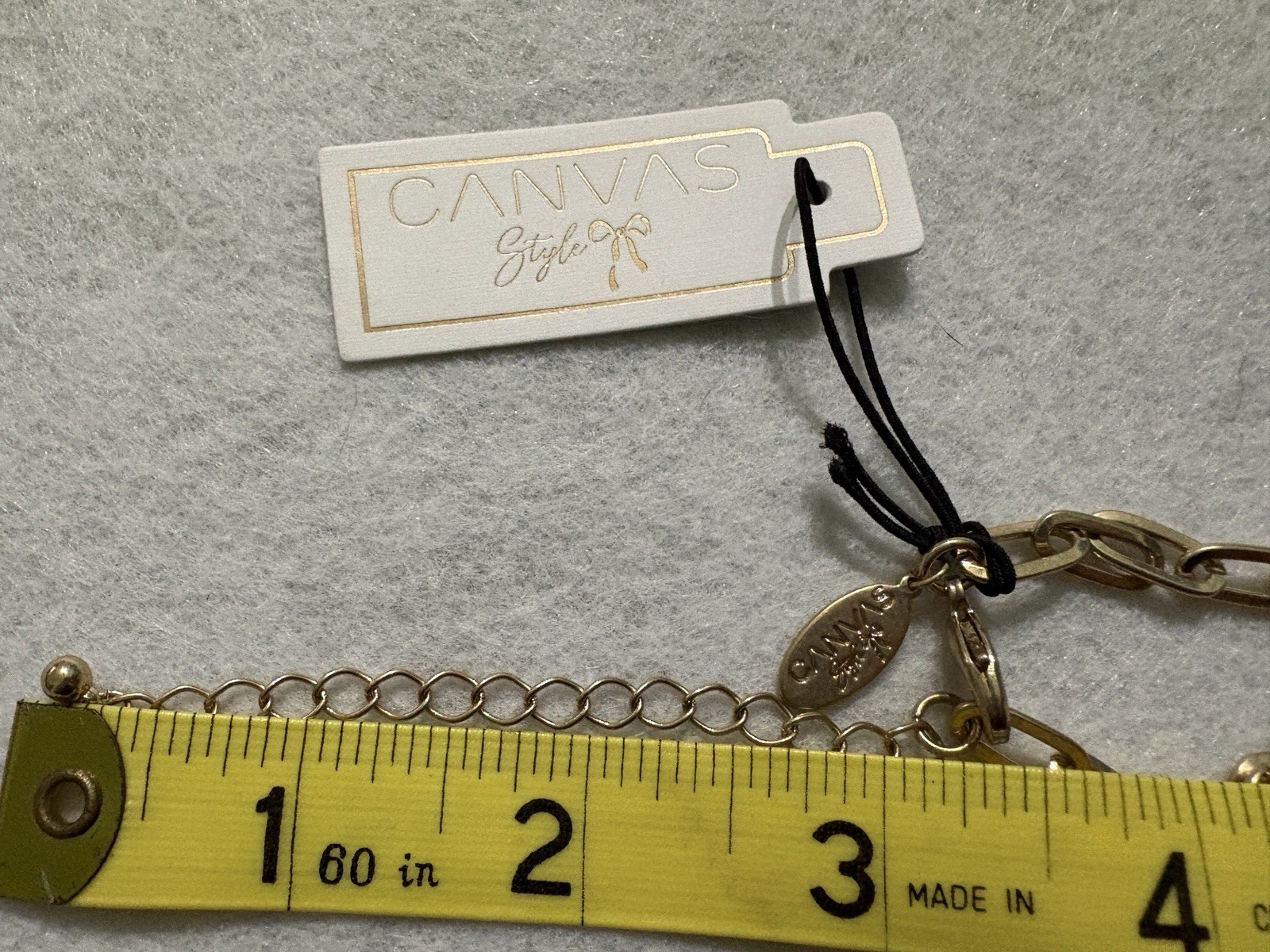 Canvas Style Gold Tone Beaded Link Chain Necklace, Adjustable, Lobster
