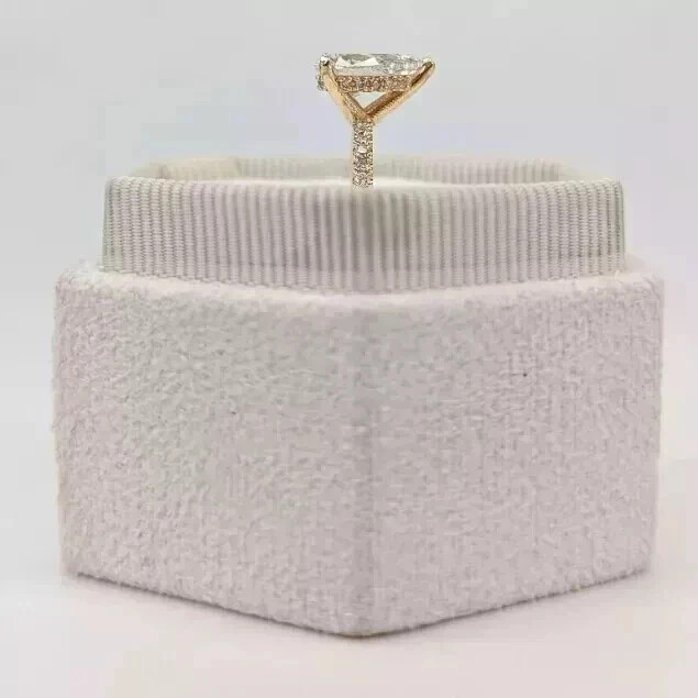 2.90 Ct Pear Cut White Moissanite Engagement Wedding Ring 14K Yellow Gold FN