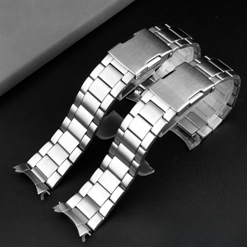 For Longiness Spirit L3.812 Solid Curved Stainless Steel Watch Band Strap 22mm
