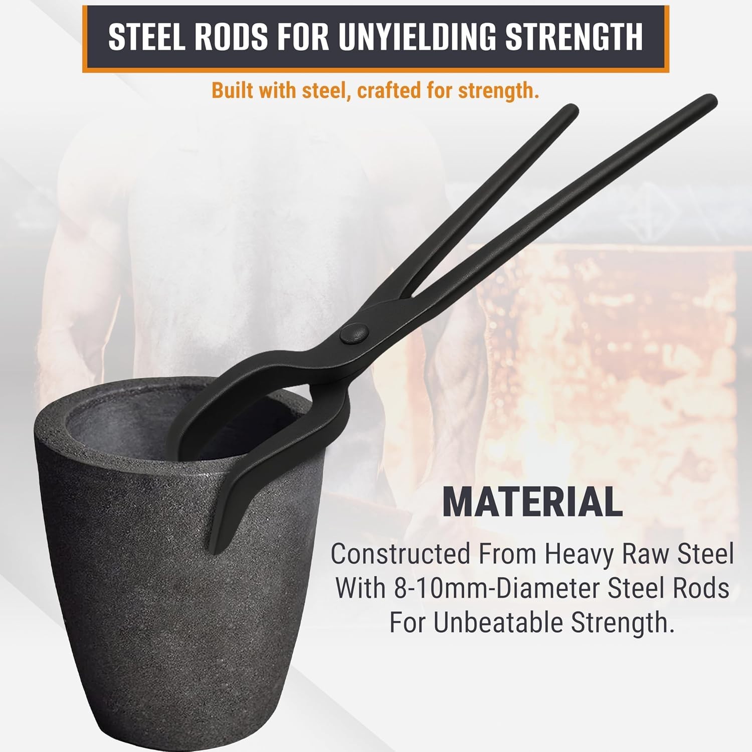 24″ Graphite Hinged Tongs Foundry Crucibles Melting Casting Gold Silver Copper