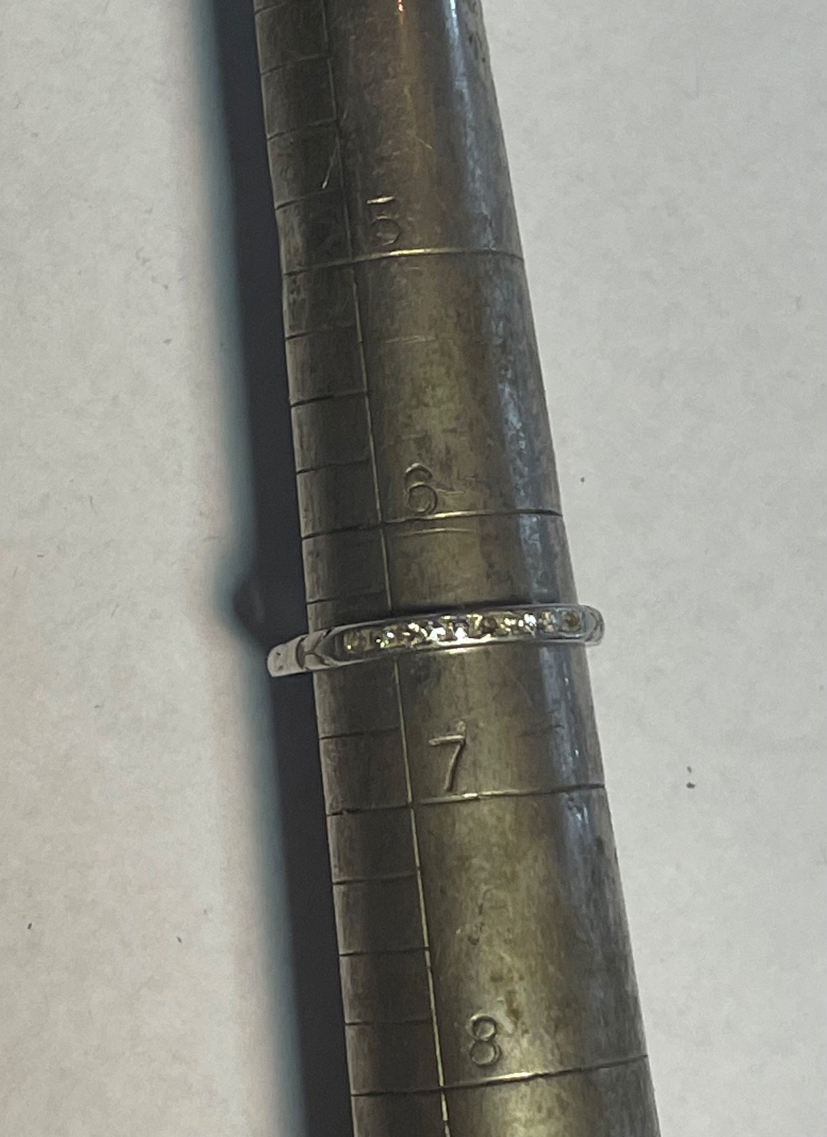VINTAGE ART DECO BRISTOL Co PLATINUM & IRIDIUM DIAMOND WEDDING BAND 10 DIAMONDS