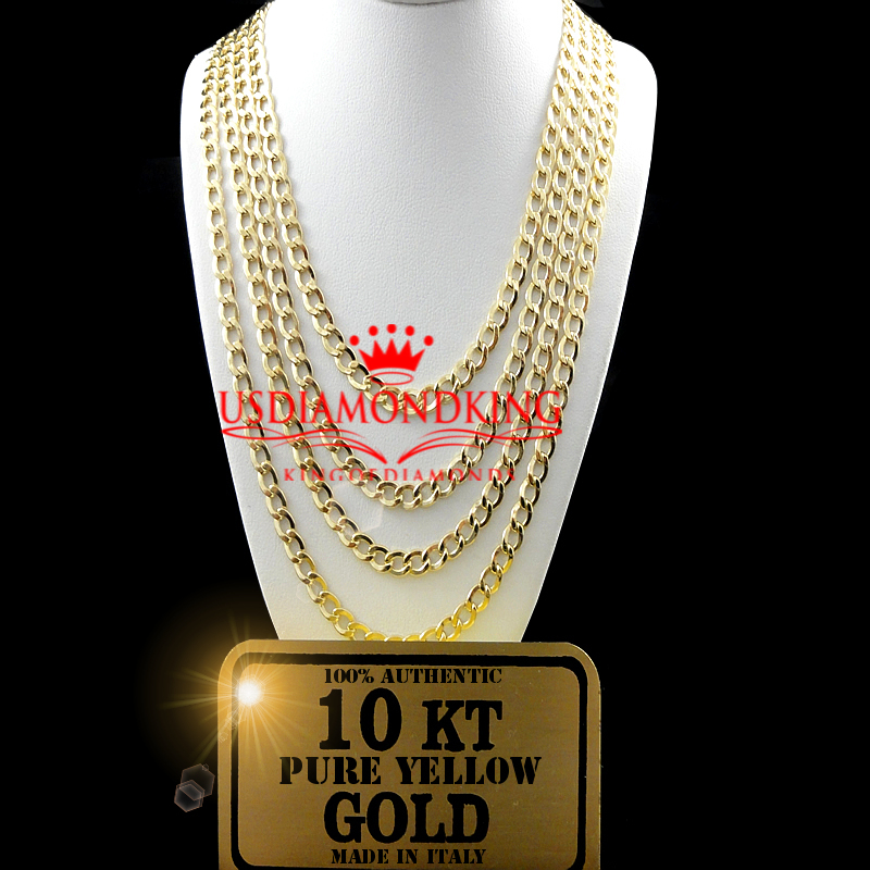 10K AUTHENTIC SOLID YELLOW GOLD CUBAN CURB LINK CHAIN NECKLACE 4.1 MM 16~24 INCH