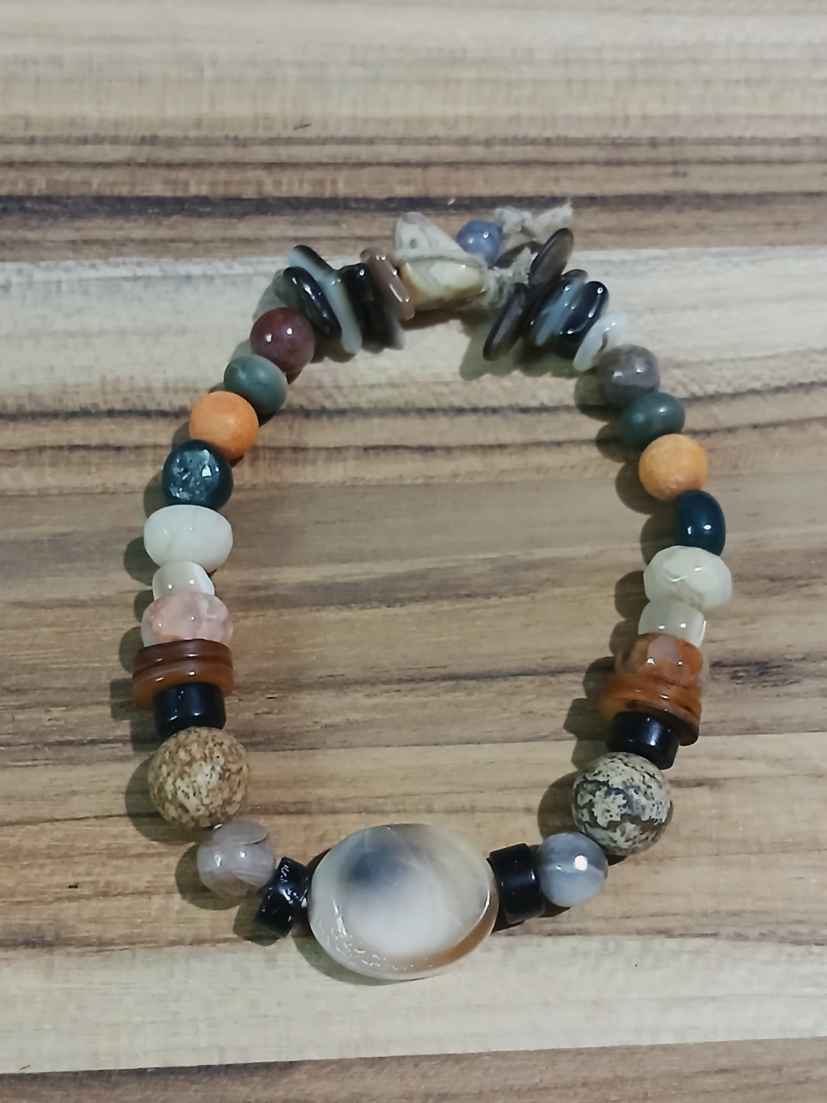 Bracelet Hemp Usa Unisex Travel Hippie Gift Shell Agate Jasper Labradorite