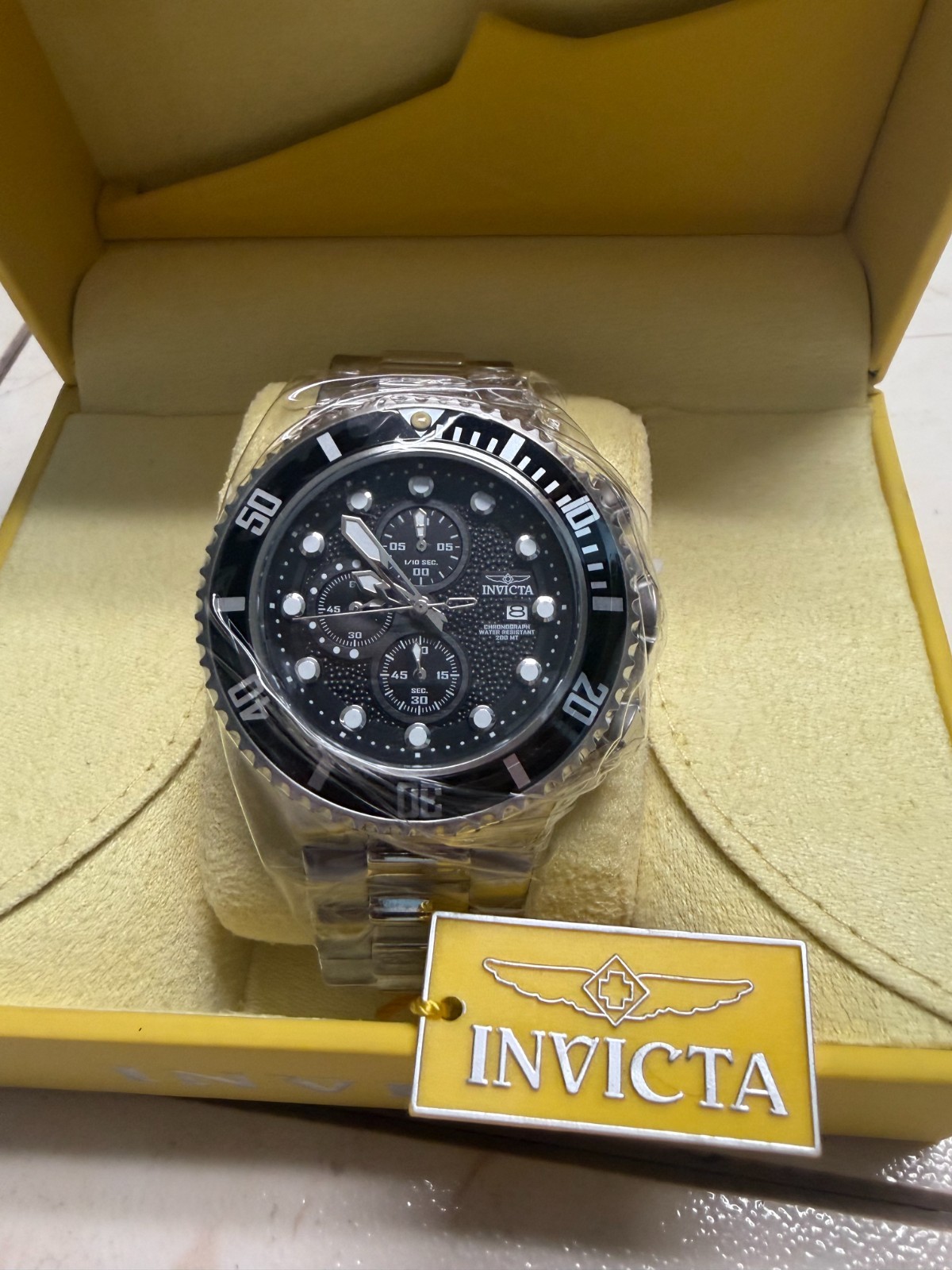 Invicta Pro Diver 18906 Men’s 52mm Quartz Chronograph Black Dial Watch New