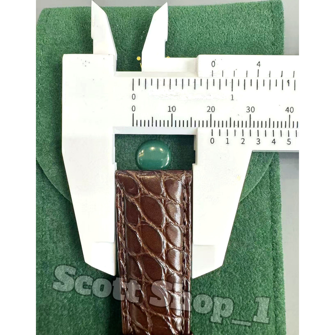 ROLEX Light Brown Crocodile Leather Watch Strap 20-16mm Silver Buckle NOS