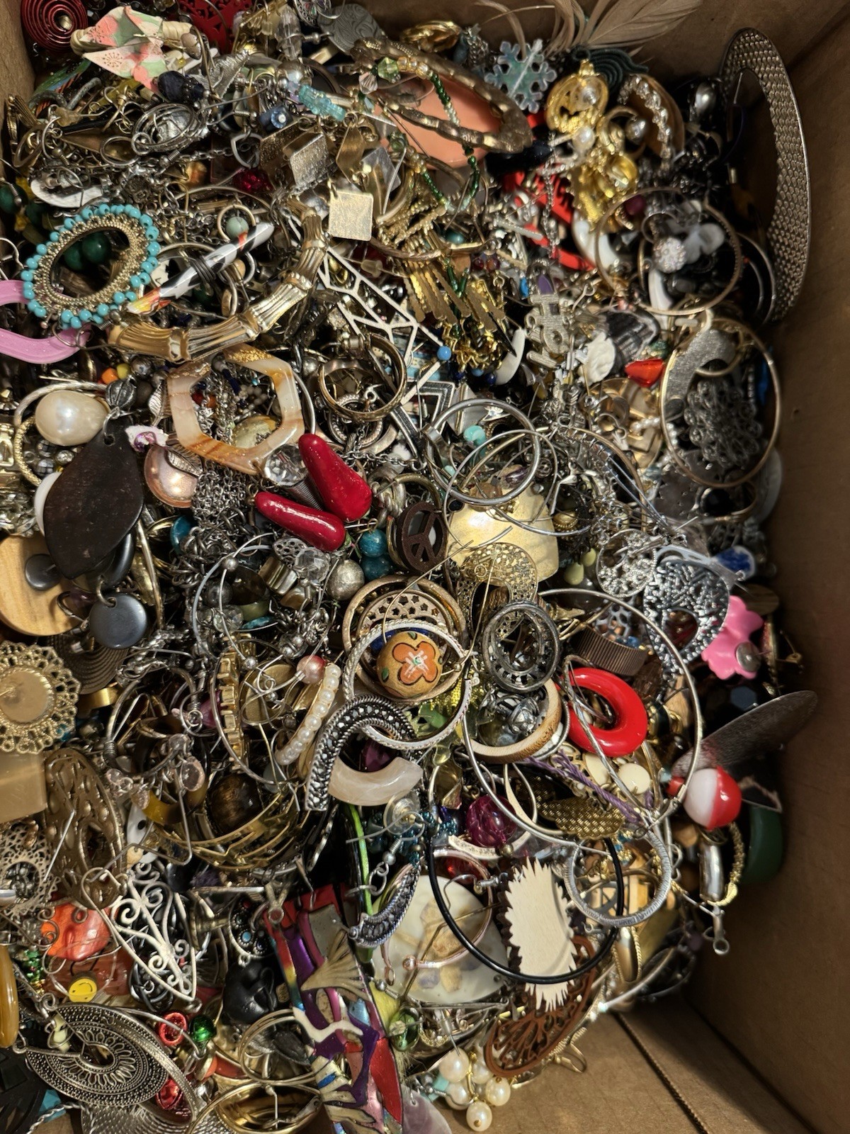 15 LB Single Earring Jewelry Craft Lot Vintage Rhinestone Repurpose Harvest R