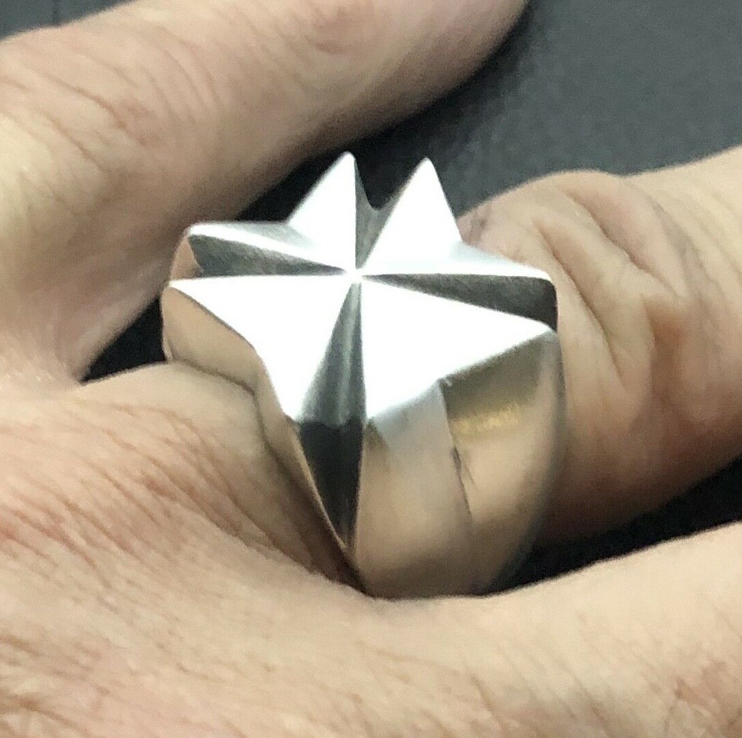 MJG STERLING SILVER.MALTESE CROSS RING. 21MM SQ. 38 GR. HARLEY. WARHAMMER