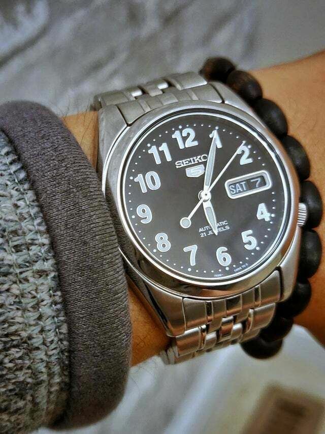 Seiko 5 SNK381K1 Automatic Black Analog Numeral Stainless Steel Men’s Watch