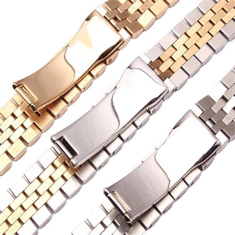 Deluxe Stainless Steel Watch Band Metal Solid Arc Strap 12 17 20 21mm Fits Rolex
