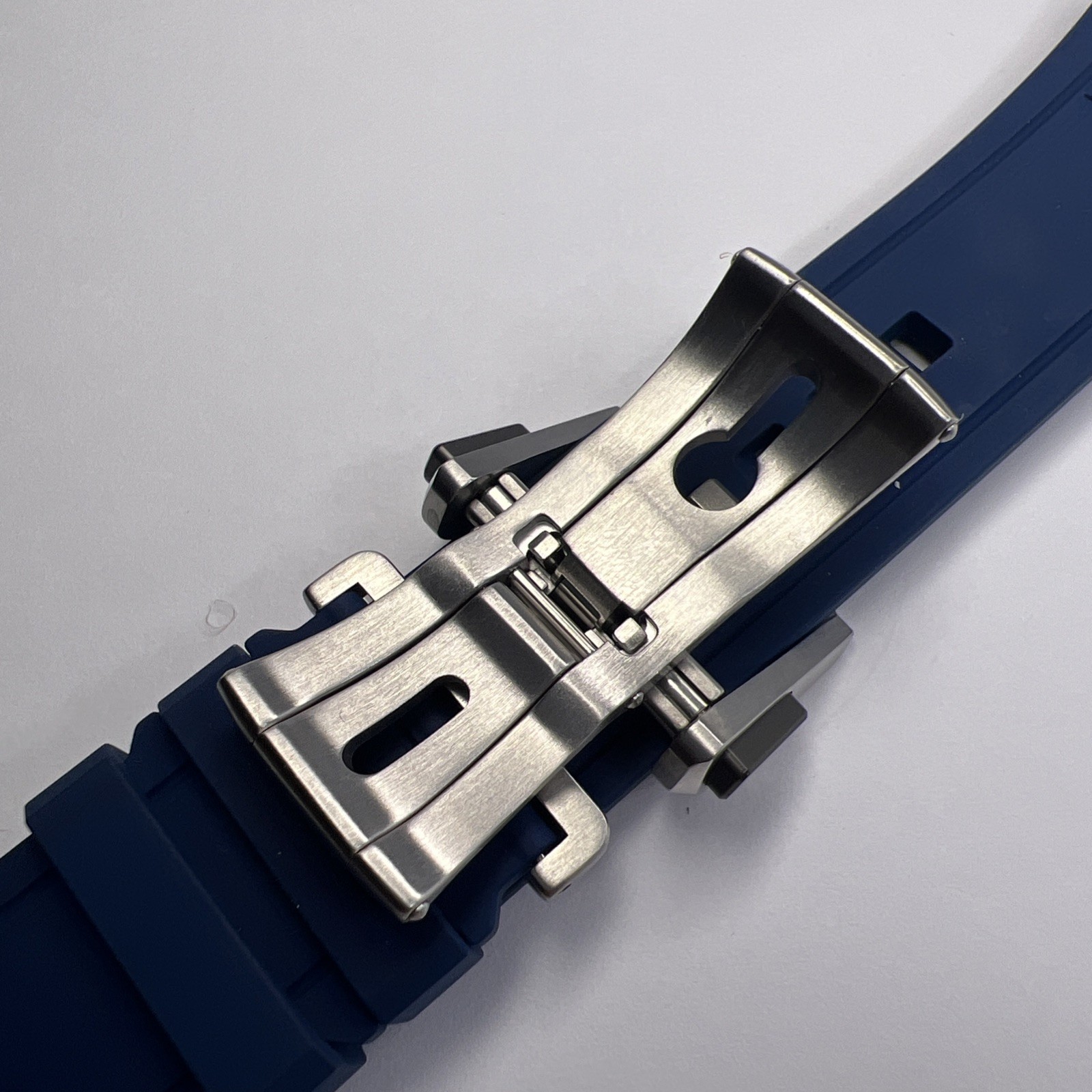 Zenith Blue Rubber Strap & 20mm Stainless Steel Deployant Clasp For Defy Extreme