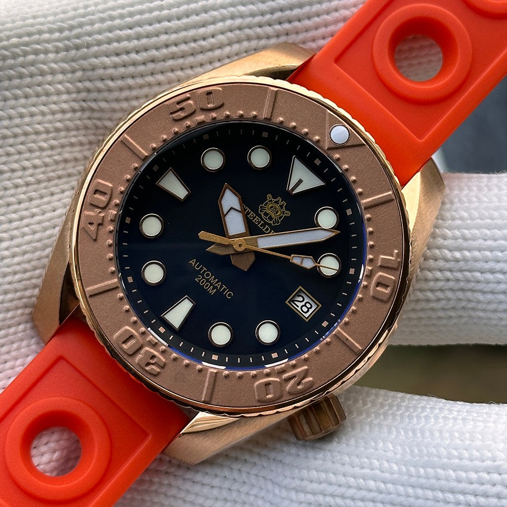 STEELDIVE SD1971S Mens Bronze 90mm 200M Automatic Dive Watch NH35 Sapphire