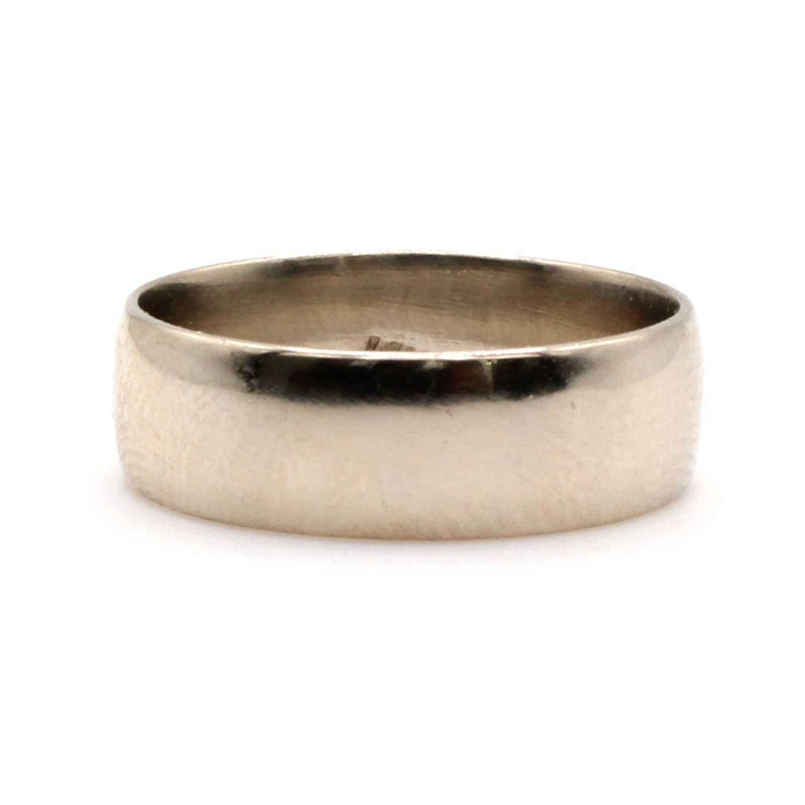 14k White Gold 5.7mm Band Ring Size 6