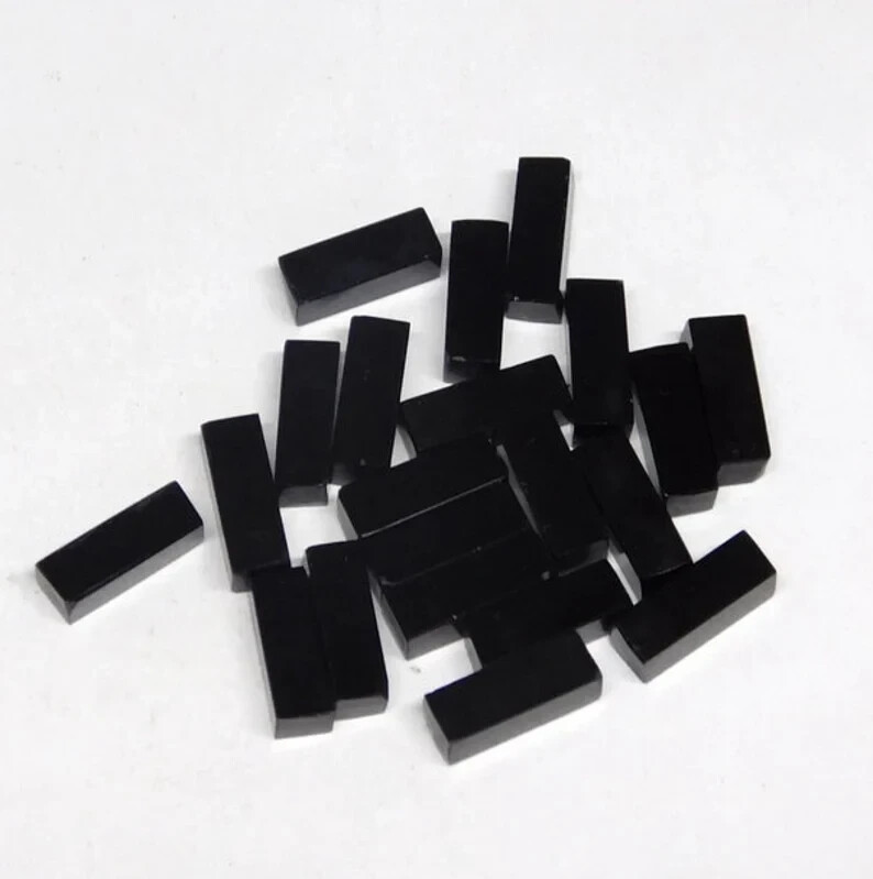 [WHOLESALE] NATURAL BLACK ONYX FLATE CABOCHON RECTANGLE SHAPE LOOSE GEMSTONE