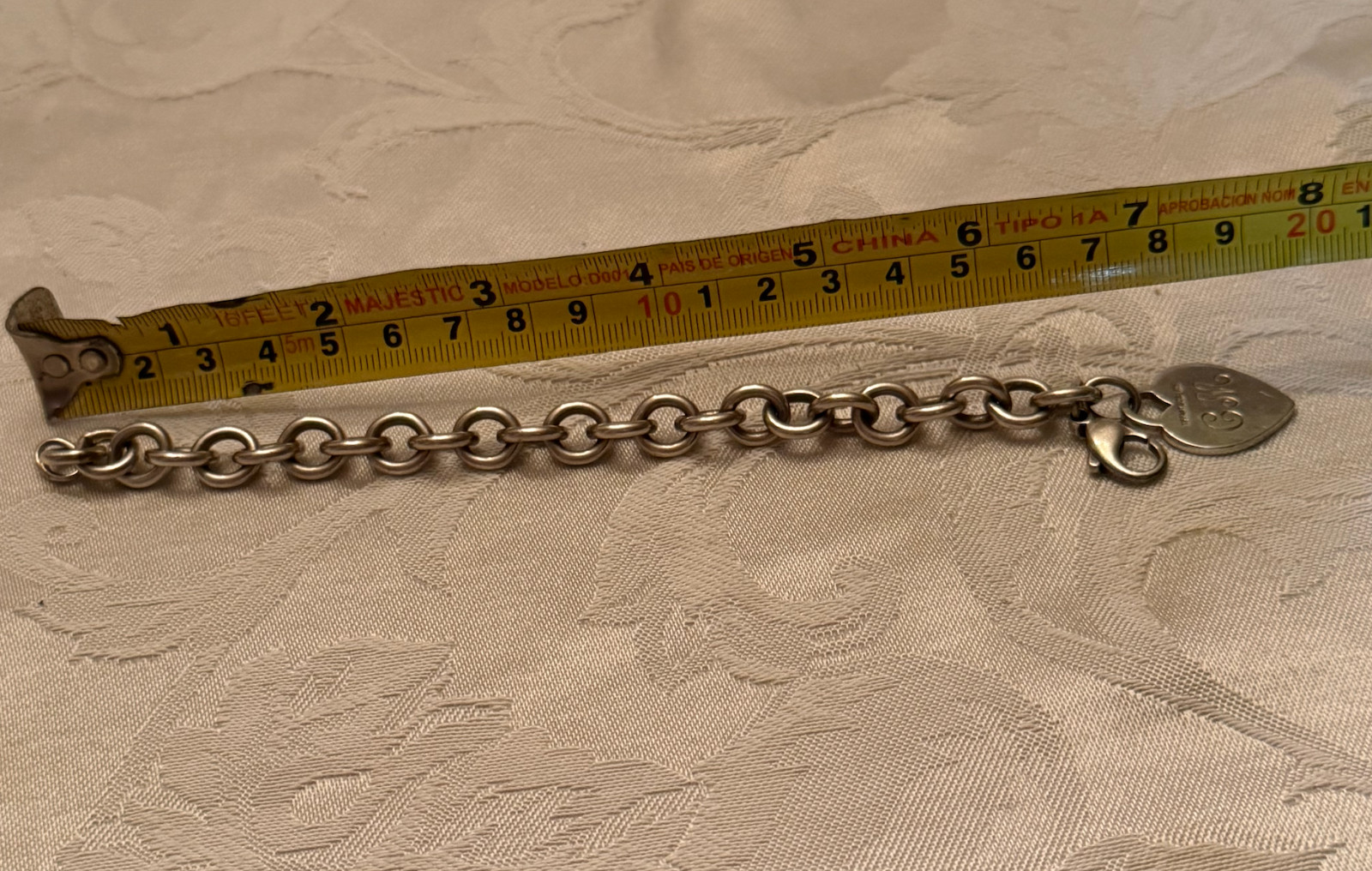 100% Authentic Tiffany & Co. Heart Tag Bracelet 925 Sterling Silver 8′ 35.4 Gram