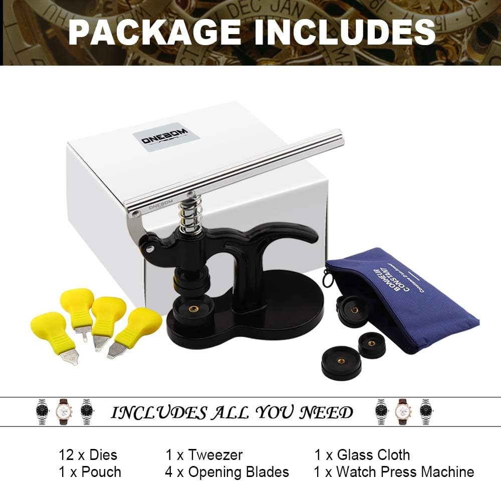 Watch Press Tool Set, Watch Repair Kit Professional with Everything, for Various