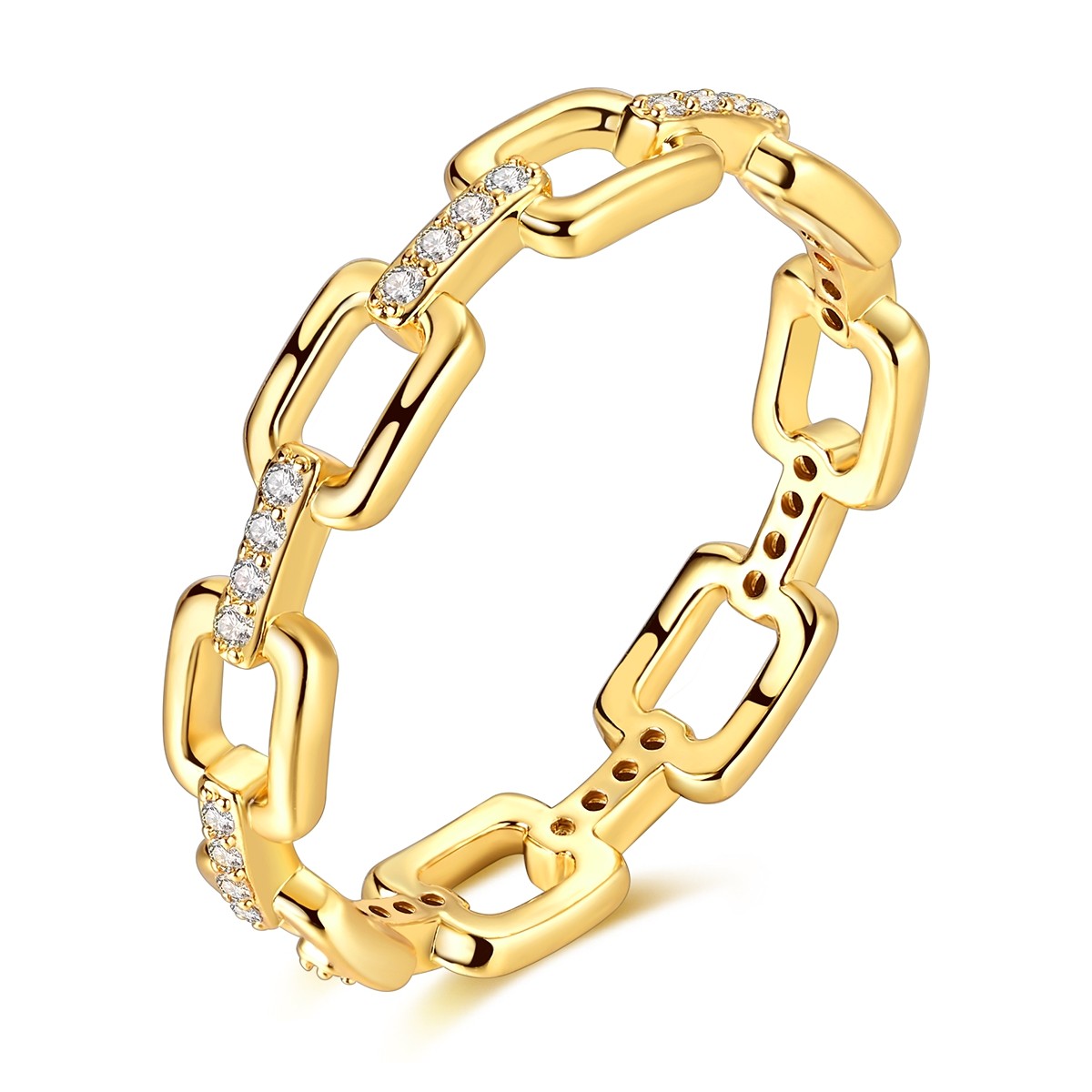 LAZA Original 925 Sterling Silver Ring CZ Link for Women Jewelry