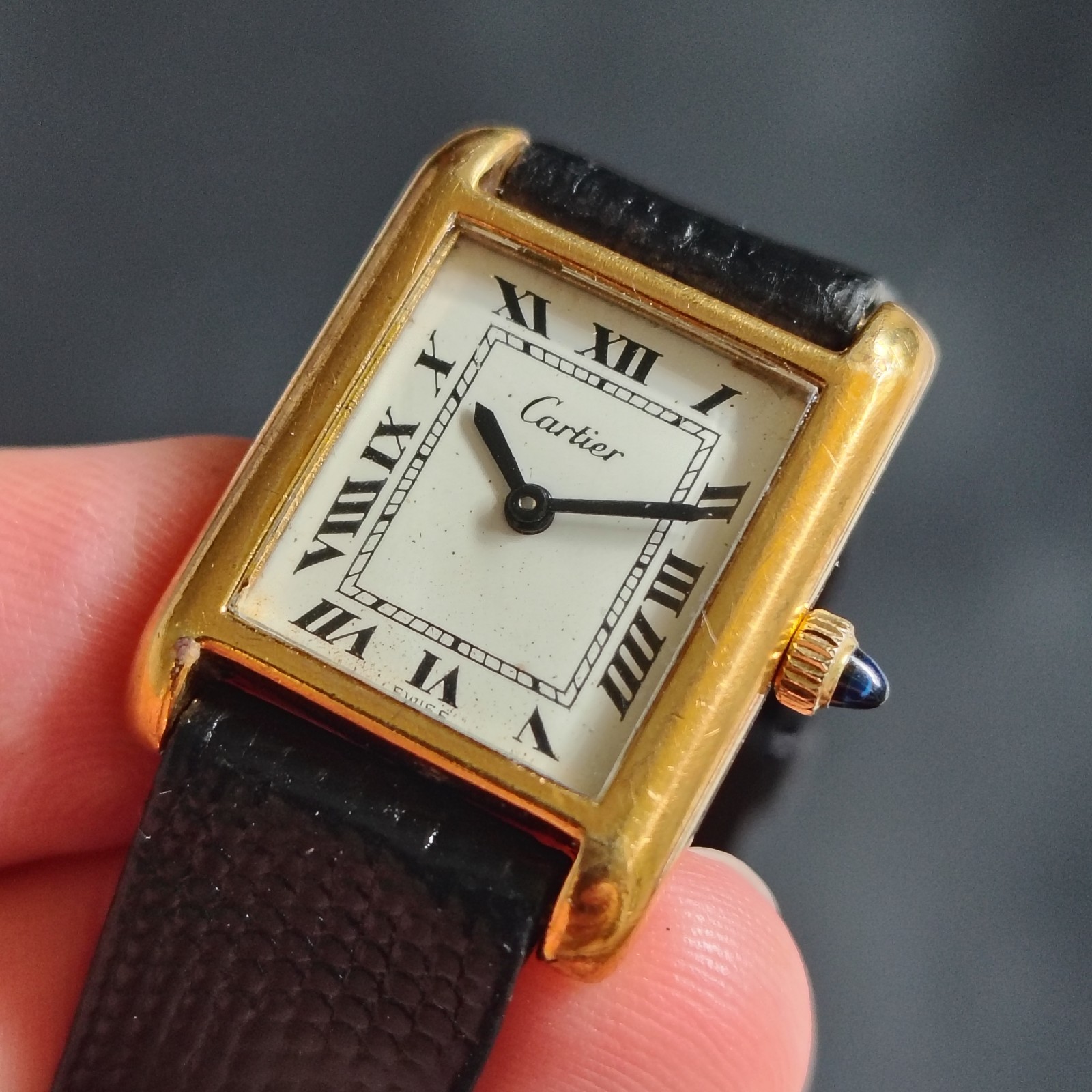Vintage Cartier Tank Pre-must 18k Electroplated 1970s 21x28mm 551.2106 Unisex
