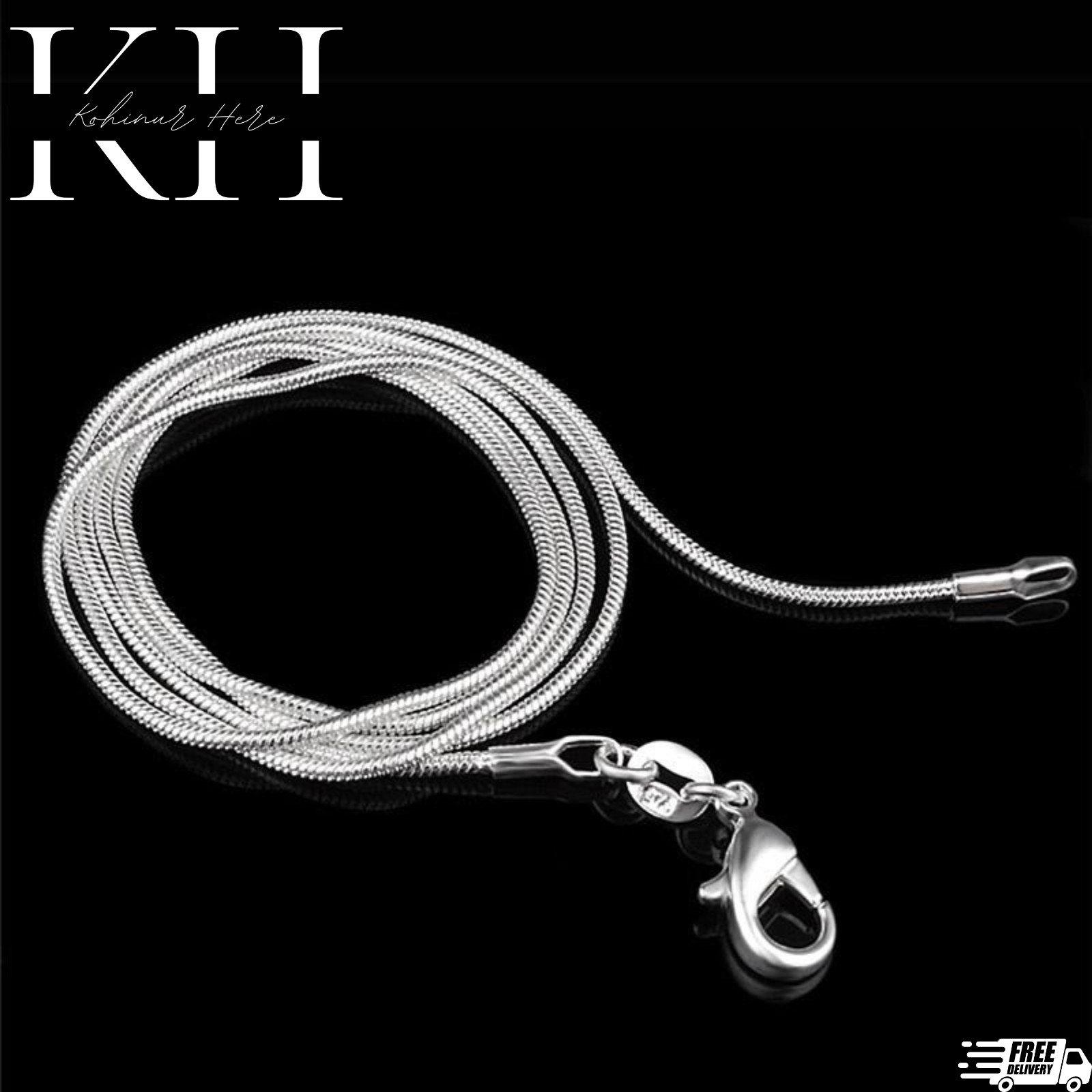 WOMEN & MEN 925 Stamped Sterling Silver 1mm SNAKE Chain Necklace 925 Italian NEW
