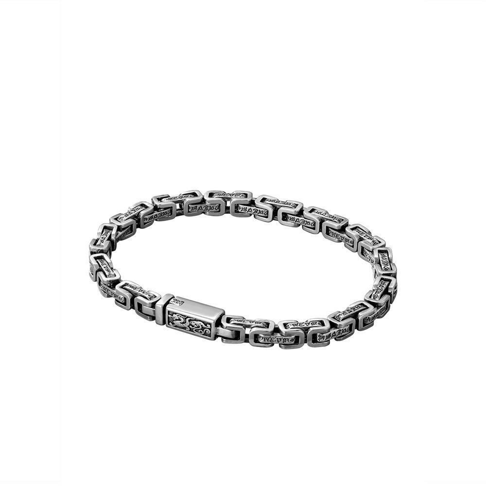 Dragon Pattern Six Word Truth Bracelet Men Trend Retro Hip Hop Personality Men