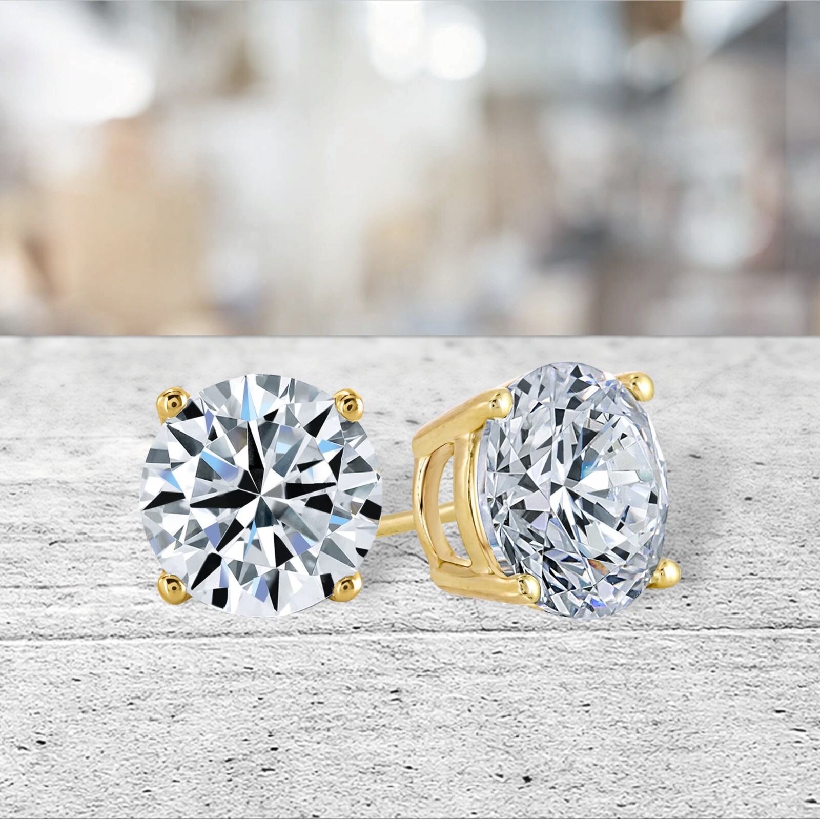 2 ctw. Sparkling Lab-Created Diamond Studs in14k Yellow Gold w/butterfly backs