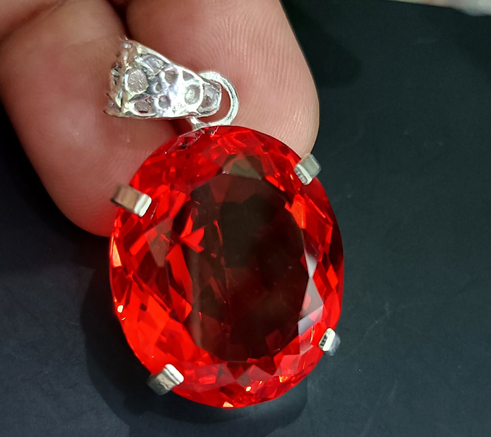 EGL Certified Natural 61.80 Ct Brazilian OVAL RED Topaz Pendant Loose Gemstone