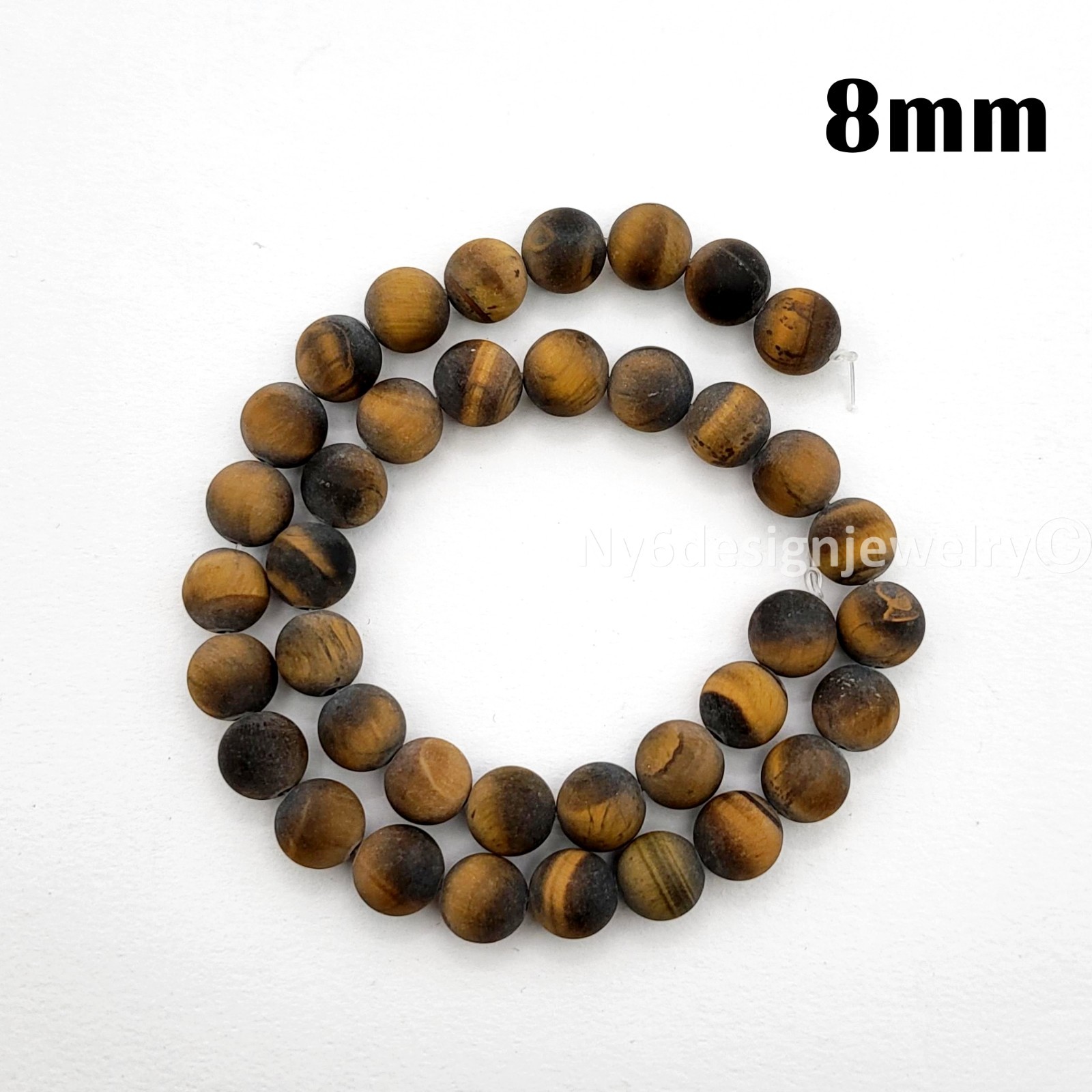Natural Tiger’s eye Matte Round Spacer Loose Bead 15″ 4,6,8,10,12mm Frosted Bead
