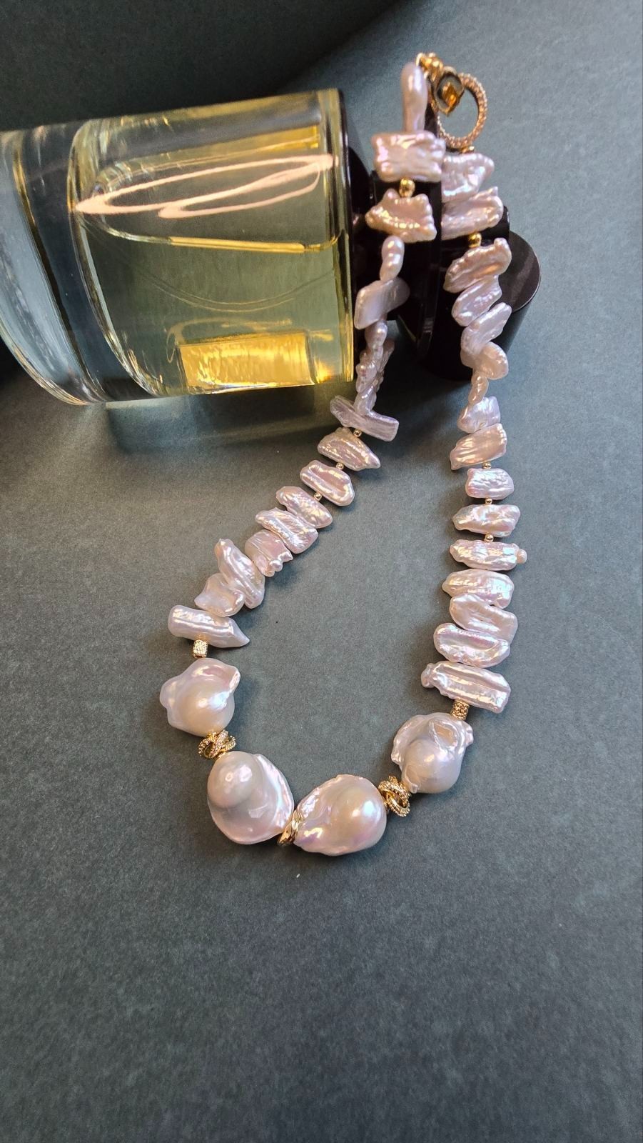 Handmade Baroque Freshwater Pearl Choker Necklace Gold Plated Gift for Her