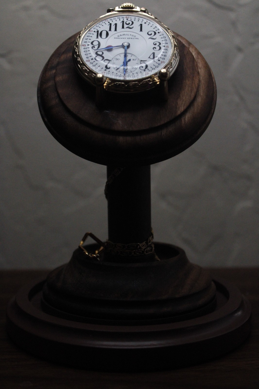 1955 Hamilton 992B 21J Gold Filled 16s Railroad Pocket Watch, Chain and Display