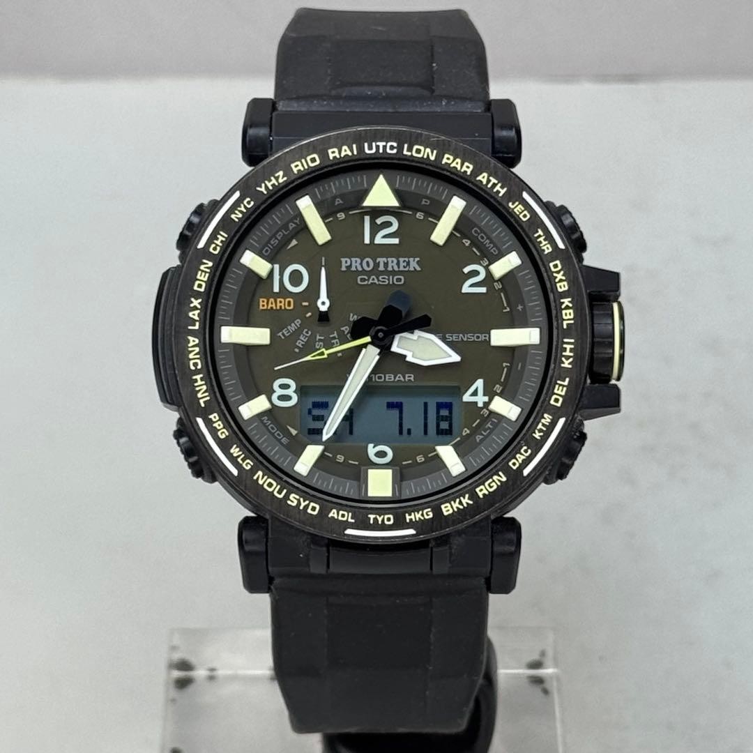 Excellent Condition PROTREK PRG 650YL Tough Solar Black Ana Digi Working